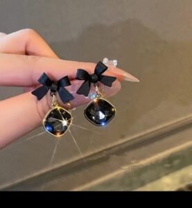 JUALIVA Gold-Plated Triangle Green Stone Stud Earrings for Women & Girls | Premium CZ Crystal Party Wear Jewelry