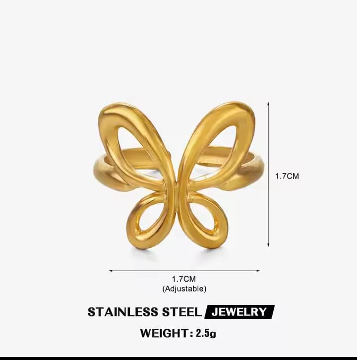 JUALIVA Sculpted Open Heart Gold Ring – Abstract Textured Love Statement Ring