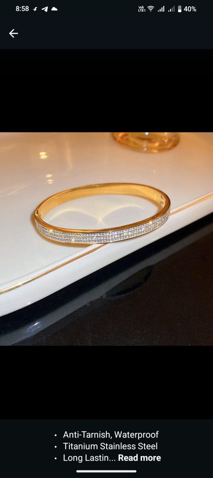 JUALIVA Radiant Crystal Gold Bangle