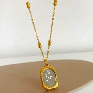 JUALIVA Golden Butterfly Drop Chain Necklace – Elegant Minimal Designer Statement Jewellery